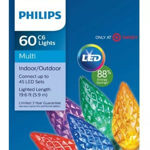 2 of 60ct Philips Multi  LED FacetedString Lights